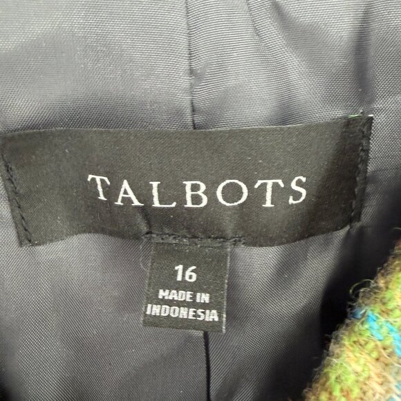Talbots Women’s Plus Shetland Officer Apple Plaid Wool Blend Winter Size 16 - Picture 10 of 12